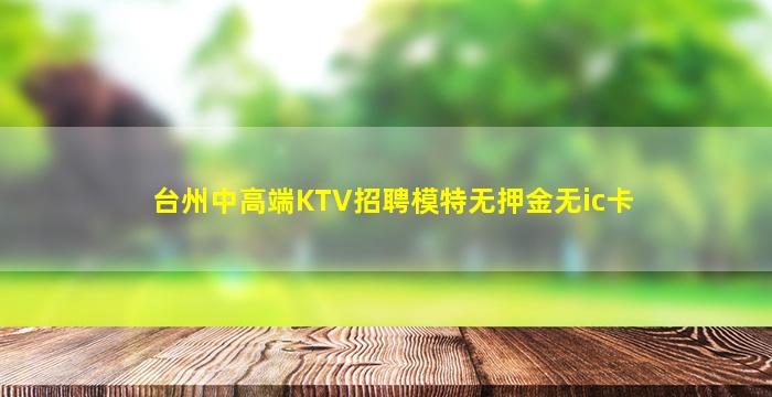 台州中高端KTV招聘模特无押金无ic卡